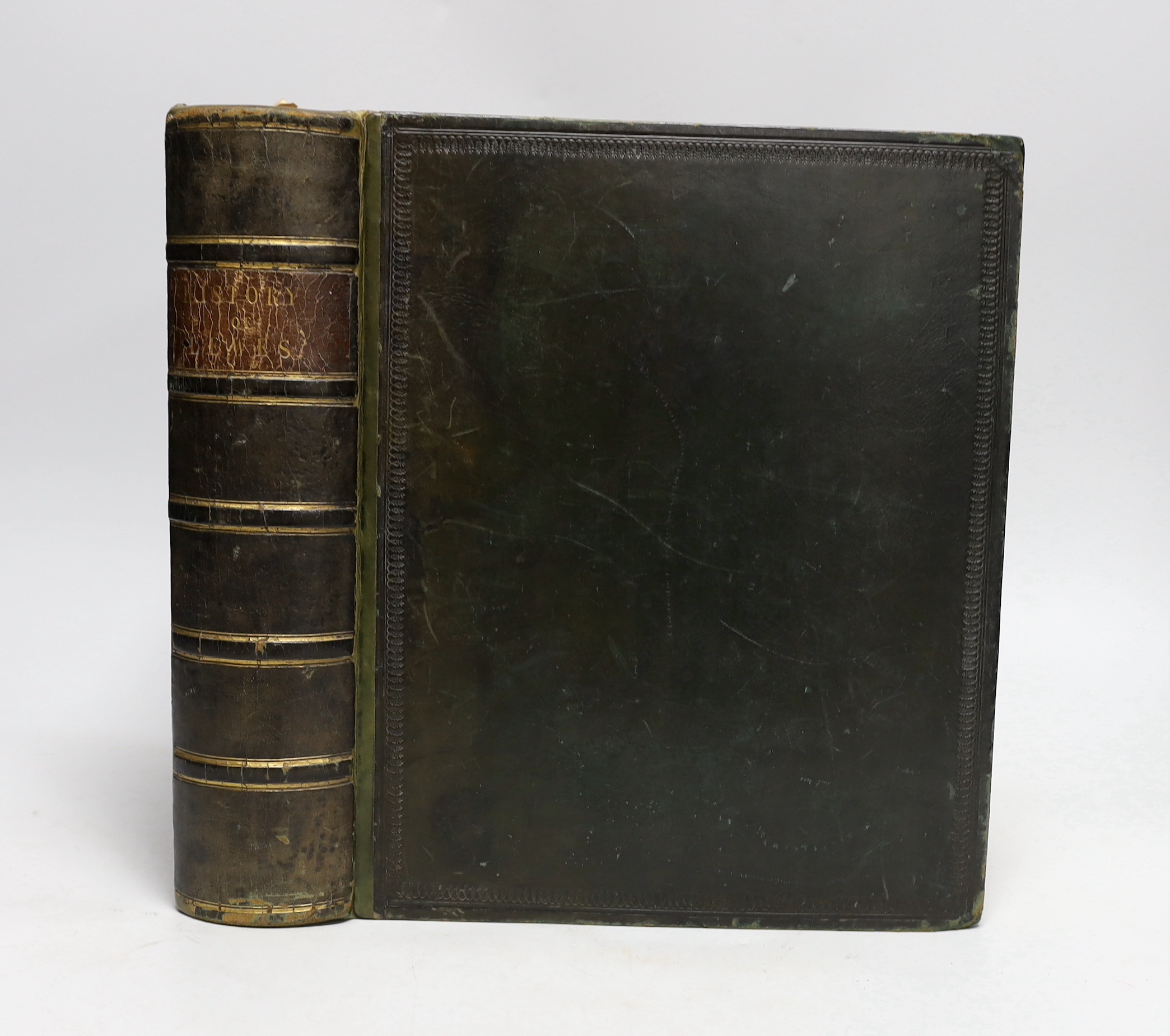 LEWES - Horsfield, Rev. Thomas Walker - The History and Antiquities of Lewes and its Vicinity, 2 vols in 1, 4to, calf, folding frontis, 29 plates, 2 maps, ink presentation inscription to front fly leaf reads - ‘’Presente